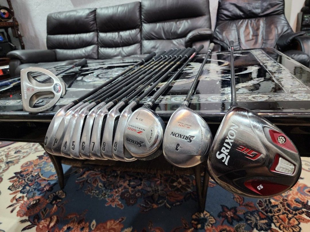 Golf Set (Category: Golf) located in Paranaque City. Submitted by manilagolfmarket (Listing ID 1389563438, Image 1). Description: For Sale Golf Set. *Titleist DCI oversized club face R flex graphite shaft iron *Srixon woods *Srixon GiE 9.5° driver. *Odyssey mallet putter. Bag included for only 17.8k picj up Bf Paranaque free shipping within MM..