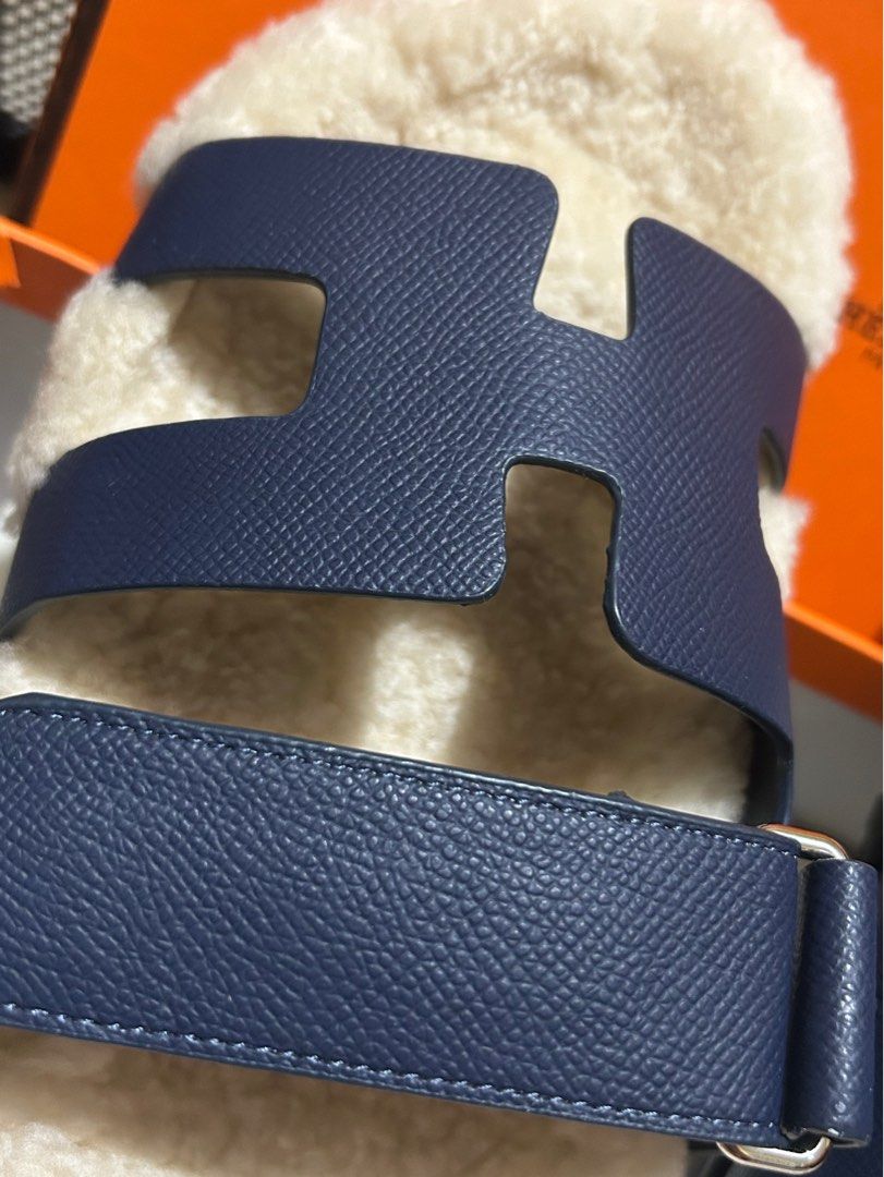 (NO BOX) Hermes Chypre Sandals - Epsom with Woolskin (Size 40) (Category: Sneakers & Footwear) located in Manila. Submitted by rl_lux (Listing ID 1389643551, Image 3). Description: Hermes Chypre Sandals Epsom with Woolskin Size 40 - CAN FIT UP TO SIZE 41 Inclusions: None.