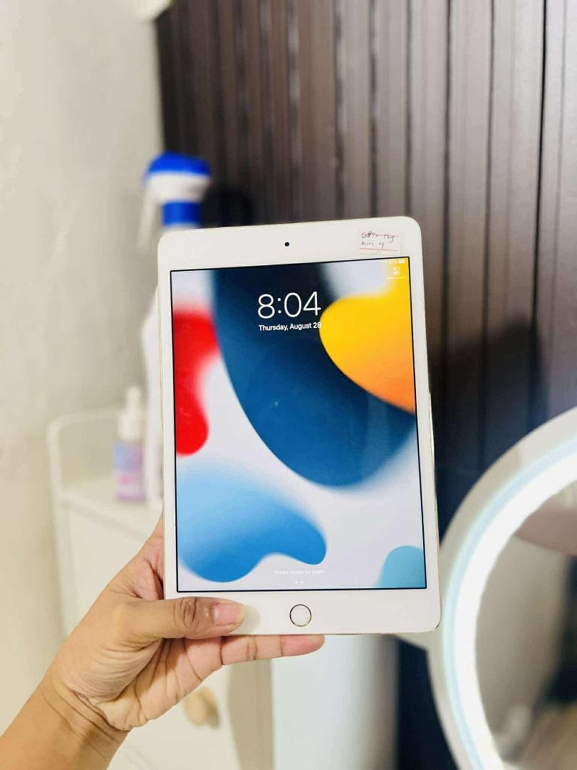 IPAD MINI 4 16GB WIFI HOTSPOT USED (Category: iPad) located in Quezon City. Submitted by mjmassortedfinds (Listing ID 1389641226, Image 1). Description: IPAD MINI 4 16GB WIFI HOTSPOT USED 7.9 INCHES 5124 mAh 68 BATT HEALTH FINGERPRINT WORKING HOME BUTTON WORKING BOTH CAMERA WORKING UPDATED IOS VERSION (ios 15) ✅ORIGINAL SECONDHAND ✅MATAGAL MALOWBAT ✅ANY APPS CAN DOWNLOAD ✅SUPER LINAW CAMERA ✅NO RETURN/ NO REFUND CASH ON DELIVERY ₱4,499 (fixed) ON