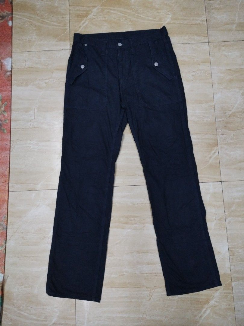 JOURNAL STANDARD AMEKAJI WORK BAKER PANTS JAPAN (Category: Trousers) located in Davao. Submitted by side.hustle11 (Listing ID 1389609351, Image 2). Description: JOURNAL STANDARD WORK BAKER PANTS ( MADE IN JAPAN ) NAVY BLUE WAISTLINE 32 LENGTH 41 HEMP 8 EXCELLENT CONDITION SOLID NETO BOSS NO ISSUE PO Color may slightly vary due to lighting..