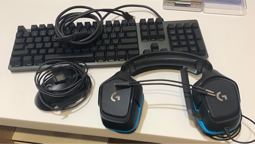 Logitech Bundle Keyboard, Mouse and Headset (Category: Computer Keyboard) located in Manila. Submitted by monkeybananas (Listing ID 1389616390, Image 1). Description: -Complete Pc Logitech Peripherals -authentic - no damages - with cables of all still included - G703 Lightspeed, G432 Headset, and G513 Mechanical Keyboard Red Linear Switches. - bought all in USA - 📍location, San Juan City - 🚛 delivery service grab and lalamove.