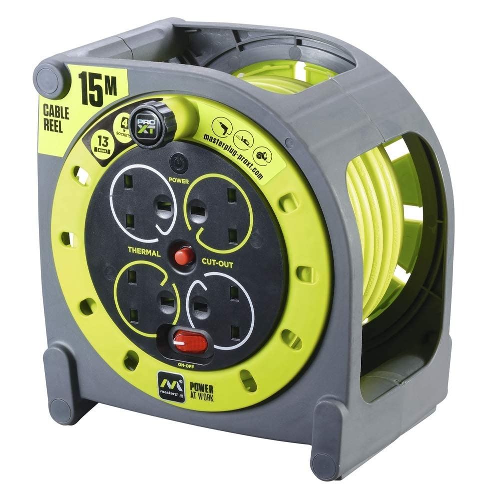 Masterplug Pro-XT HMU15134SL-PX Four Socket Case Cable Reel Extension ...