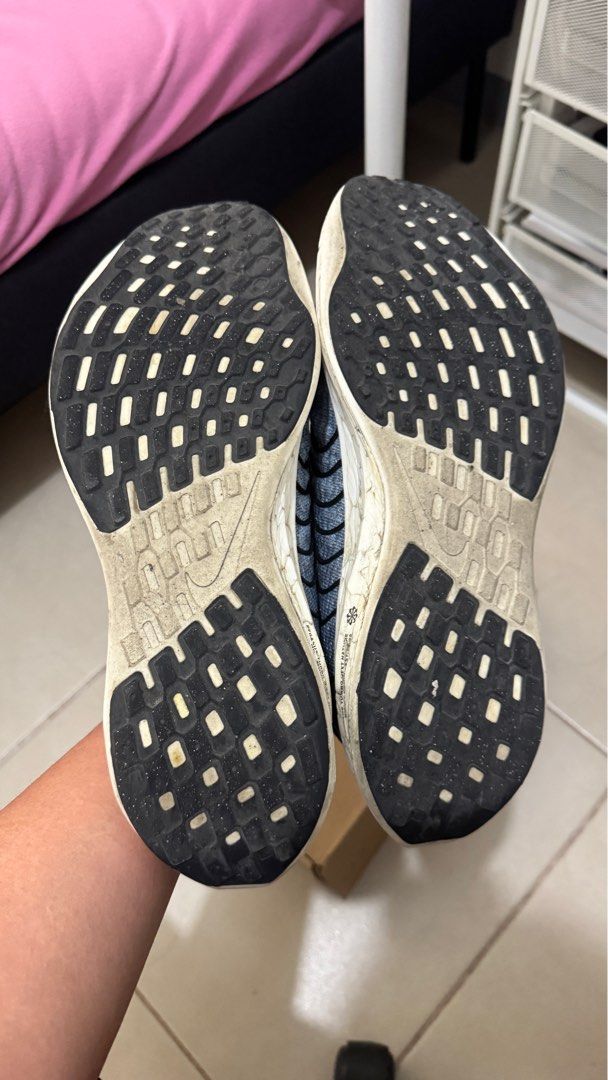 Nike Pegasus Turbo Next Nature (Category: Sneakers) located in Manila. Submitted by offthehype (Listing ID 1389514590, Image 2). Description: Nike Pegasus Turbo Next Nature Size 10.5 US With box medyo damaged Good condition parin for running No defects or issues marumi lang lalo na dahil dun sa material na ginamit sa midsole Srp is 8395 Price is fixed.