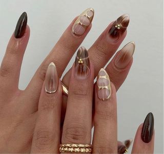 貼甲片套裝 - 棕色及金色64206385601665110