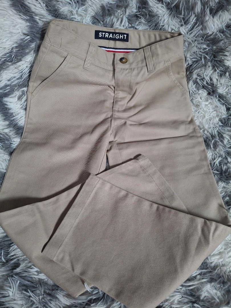 Tommy Straight Cut Pants (Category: Babies & Kids Fashion) located in Bulacan. Submitted by stacksonracks_ph (Listing ID 1389551141, Image 1). Description: Color: Khaki Made in Vietnam Adjustable Length: 29.5 inchea Waist: 12 inches.