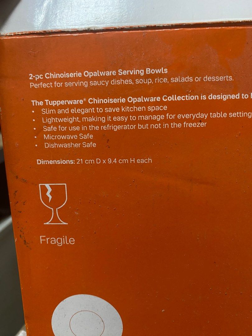 Tupperware- 2pc Chinoiserie Opalware Serving Bowls (Category: Dinnerware & Cutlery) located in Cavite. Submitted by yc.shoppemnl (Listing ID 1389516944, Image 3). Description: Tupperware- 2pc Chinoiserie Opalware Serving Bowls.