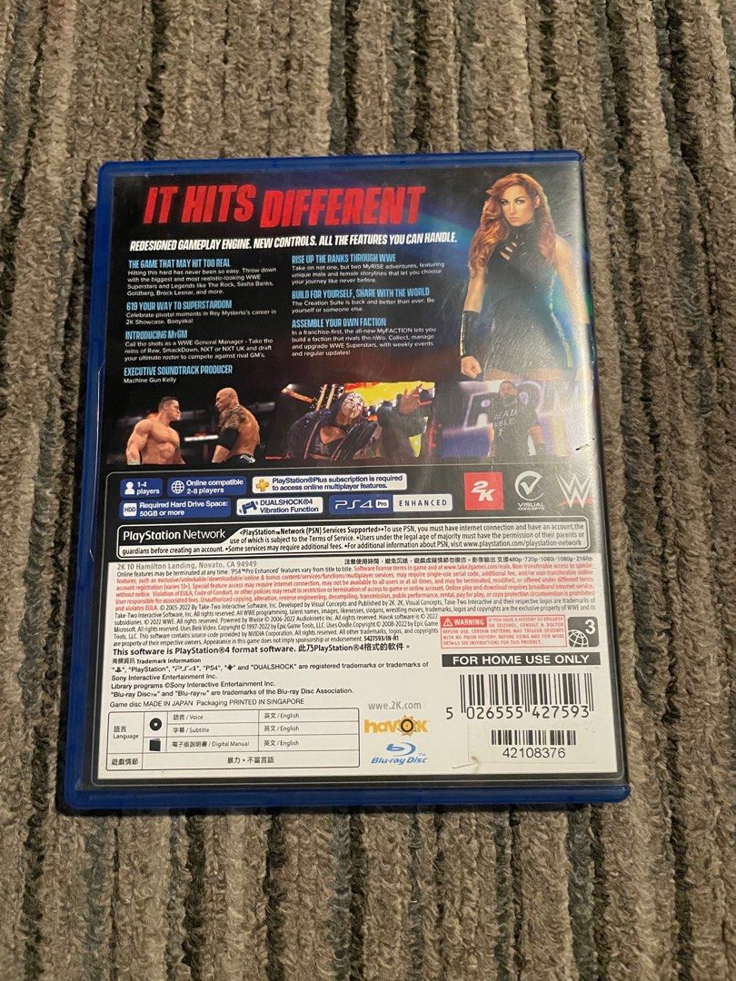 WWE 2k22 (Category: PlayStation) located in Manila. Submitted by acrunny (Listing ID 1389582311, Image 2). Description: Already Platinumed the game^^ +SF if shipping tru LBC or J&T.