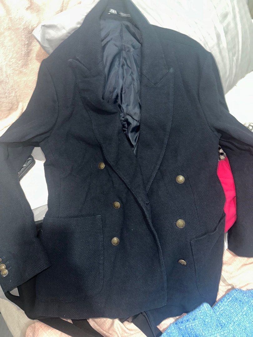 Zara Navy Blue Tweed Jacket XL (Category: Coats, Jackets and Outerwear) located in Manila. Submitted by everythingsale101 (Listing ID 1389519339, Image 1). Description: XL.