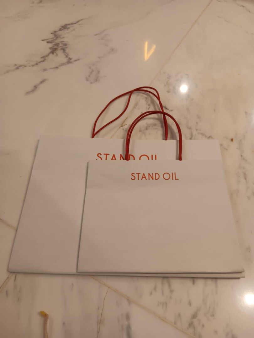 💯 authentic stand oil paper bag (Category: Craft Supplies & Tools) located in Quezon City. Submitted by outlet18 (Listing ID 1384522794, Image 1). Description: dm to inquire small 350 big 500 take all 700.
