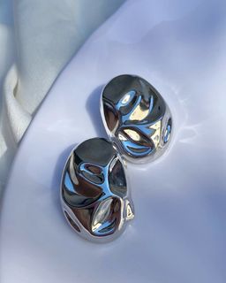 不規則凹凸圓圈耳環 Silver Tone Earrings64213023113731110