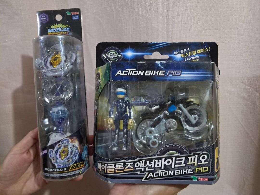 Action bike P10 & beyblades (Category: Action & Battle Toys) located in Davao. Submitted by rbjuvyreyn18879 (Listing ID 1384433859, Image 2). Description: imported sealed from south korea.. 2 items action bike & beyblades...