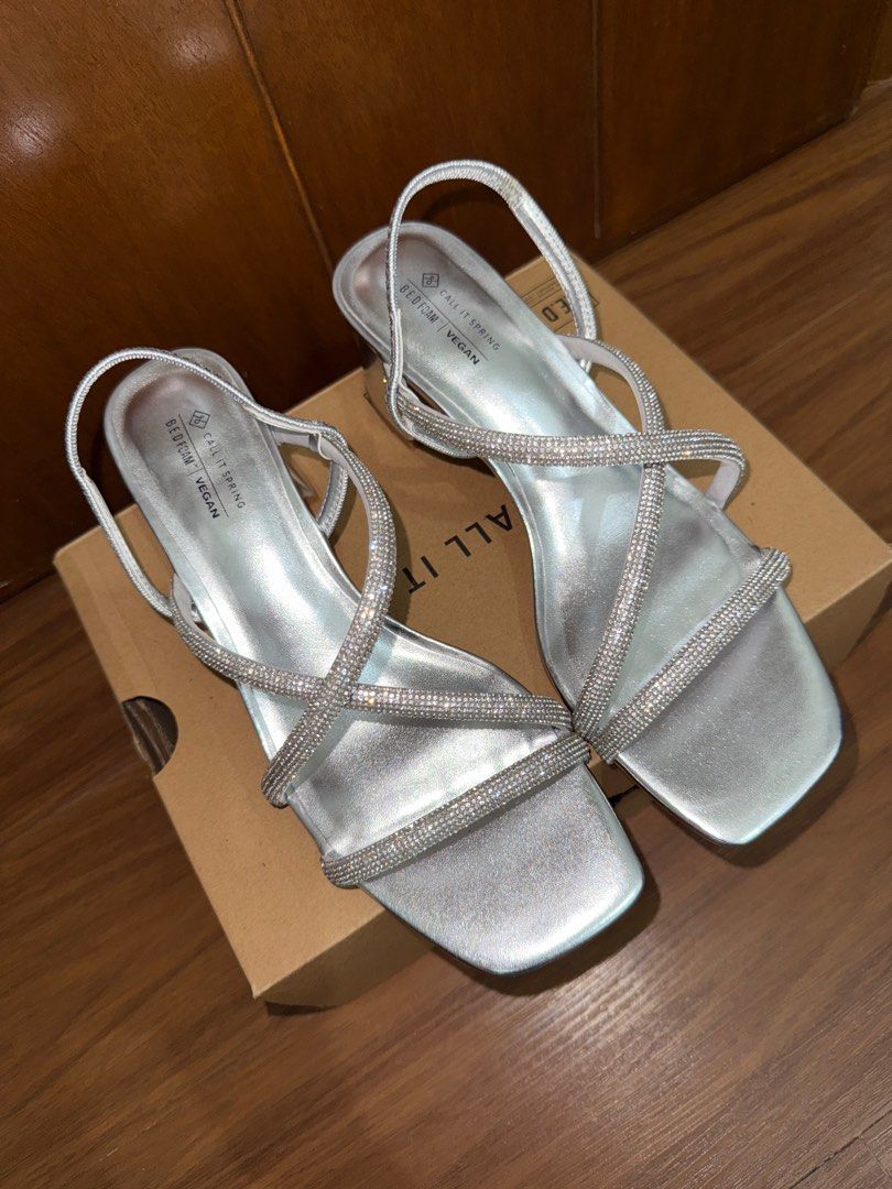 CALL IT SPRING Silver Heels (Category: Heels) located in Pasay City. Submitted by nh.declutter (Listing ID 1384582667, Image 3). Description: PLEASE READ: - Posted price is LAST PRICE. Lowballers will not be entertained. - No when worn pictures. - Item color may vary slightly due to lighting. - All items LISTED WITH BRANDS are GUARANTEED AUTHENTIC and bought by the seller either from the website of the said brand or from the mall. PRODUCT DETAILS