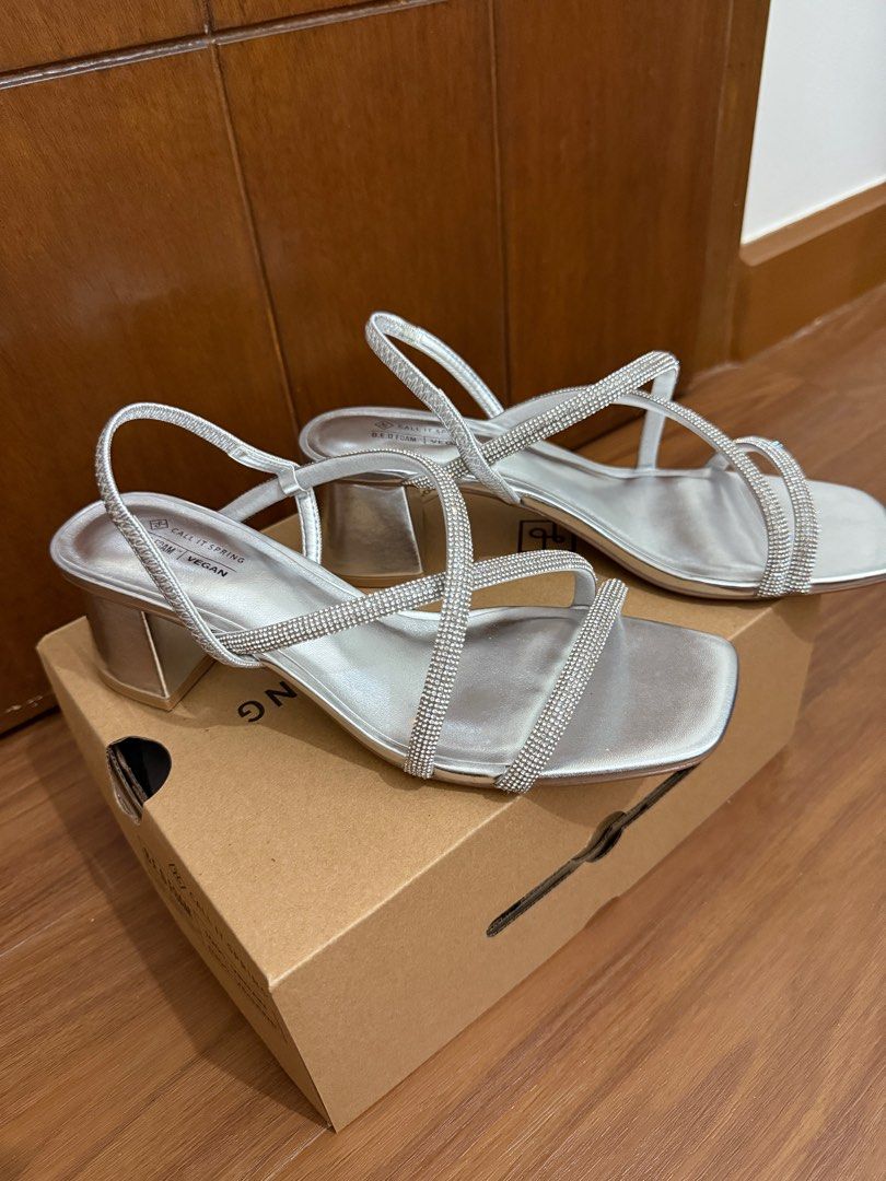 CALL IT SPRING Silver Heels (Category: Heels) located in Pasay City. Submitted by nh.declutter (Listing ID 1384582667, Image 1). Description: PLEASE READ: - Posted price is LAST PRICE. Lowballers will not be entertained. - No when worn pictures. - Item color may vary slightly due to lighting. - All items LISTED WITH BRANDS are GUARANTEED AUTHENTIC and bought by the seller either from the website of the said brand or from the mall. PRODUCT DETAILS