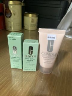 Clinique 試用 有dark spot clearing serum, active glow serum, moisture surge overnight mask64225817195522110