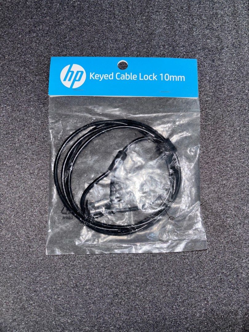 HP Laptop Keyed Cable Lock 10mm (Category: Cables & Adaptors) located in Mandaluyong City. Submitted by dear.eya (Listing ID 1384519396, Image 1). Description: BRAND NEW / SEALED HP Laptop Keyed Cable Lock 10mm 📌Condition: Brand New, Sealed 📌 Model: HP T1A62AA 📌 Includes: Keyed cable lock, 2 keys 📌Compatibility: Works with most HP laptops and other devices with a standard security lock slot 📌 Cable Diameter: 10mm steel cable MOP: GCash, Maya