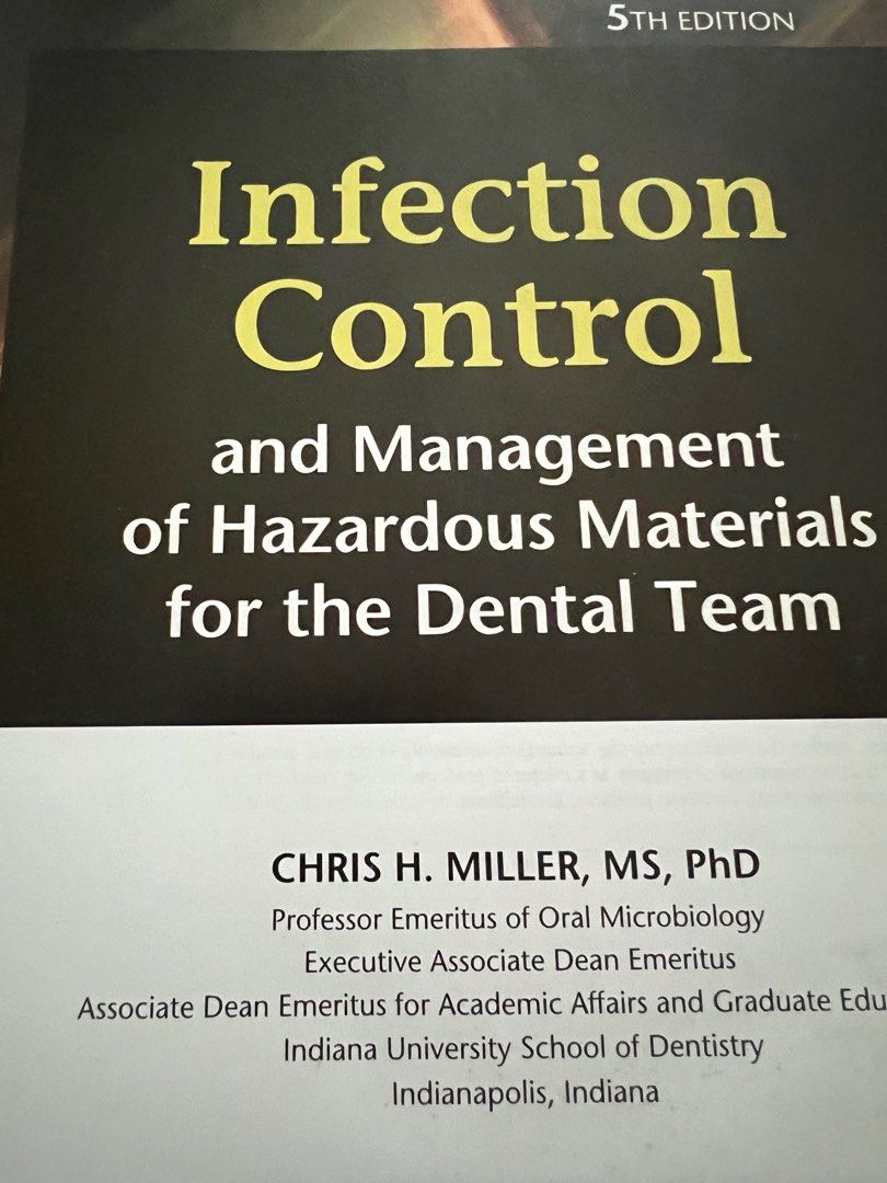 Infection Control for the Dental Team (Category: Textbooks) located in San Juan City. Submitted by iambernie (Listing ID 1384515006, Image 2). Description: Infection control is a hot topic within dentistry with patients having more say in their environments than ever before. It is important to get infection control absolutely right . This textbook now in its 5th edition, has weathered the Changes in dentistry. New chapters range from topics such 