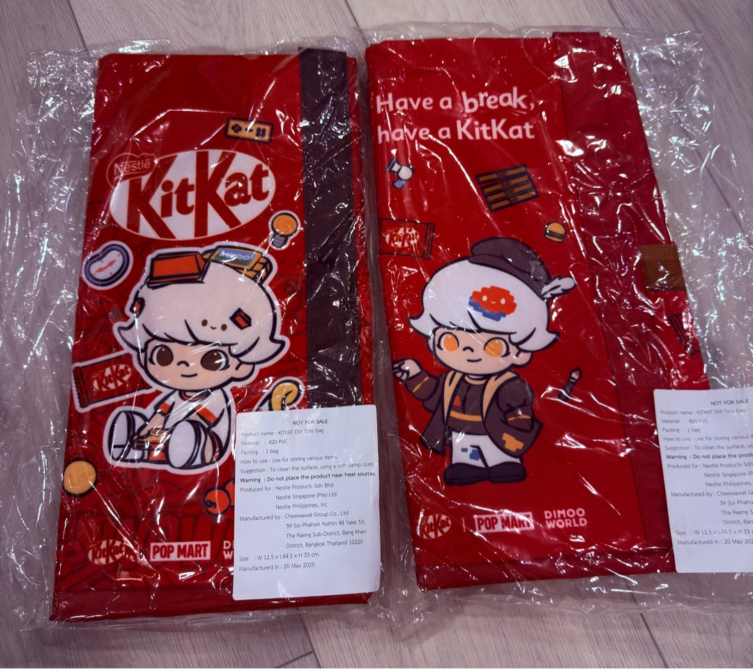 KitKat x Pop Mart Dimoo Tote Bag [WTS], Hobbies & Toys, Memorabilia ...