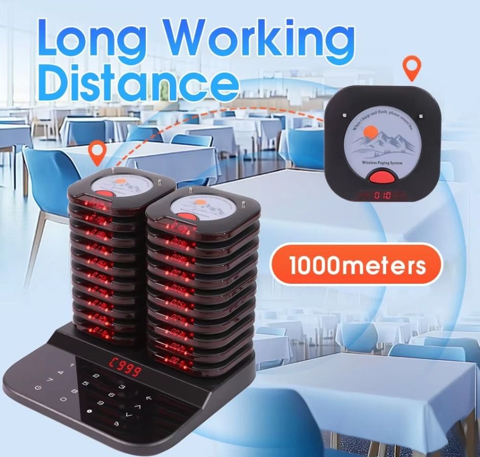 [LATEST MODEL] ROUND BUZZER 1 SET 20 PCS Wireless Pagers |Restaurant ...