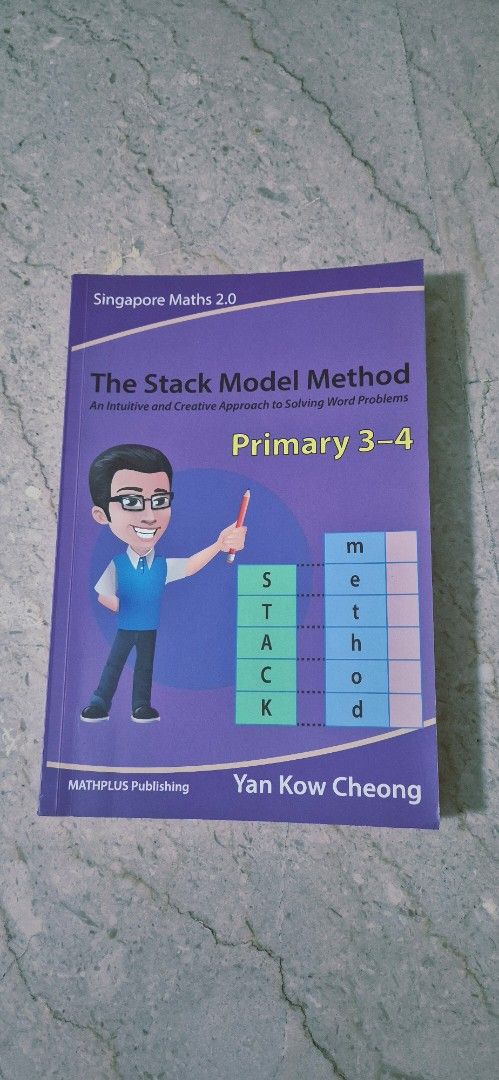 Maths- The Stack Model Method Primary 3-4 (Category: Textbooks) located in Singapore. Submitted by wonderful25 (Listing ID 1384468648, Image 1). Description: - Used textbook for Primary 3-4 Math - Teaches Stack Model Method - Includes examples and exercises - Pages are intact and readable .