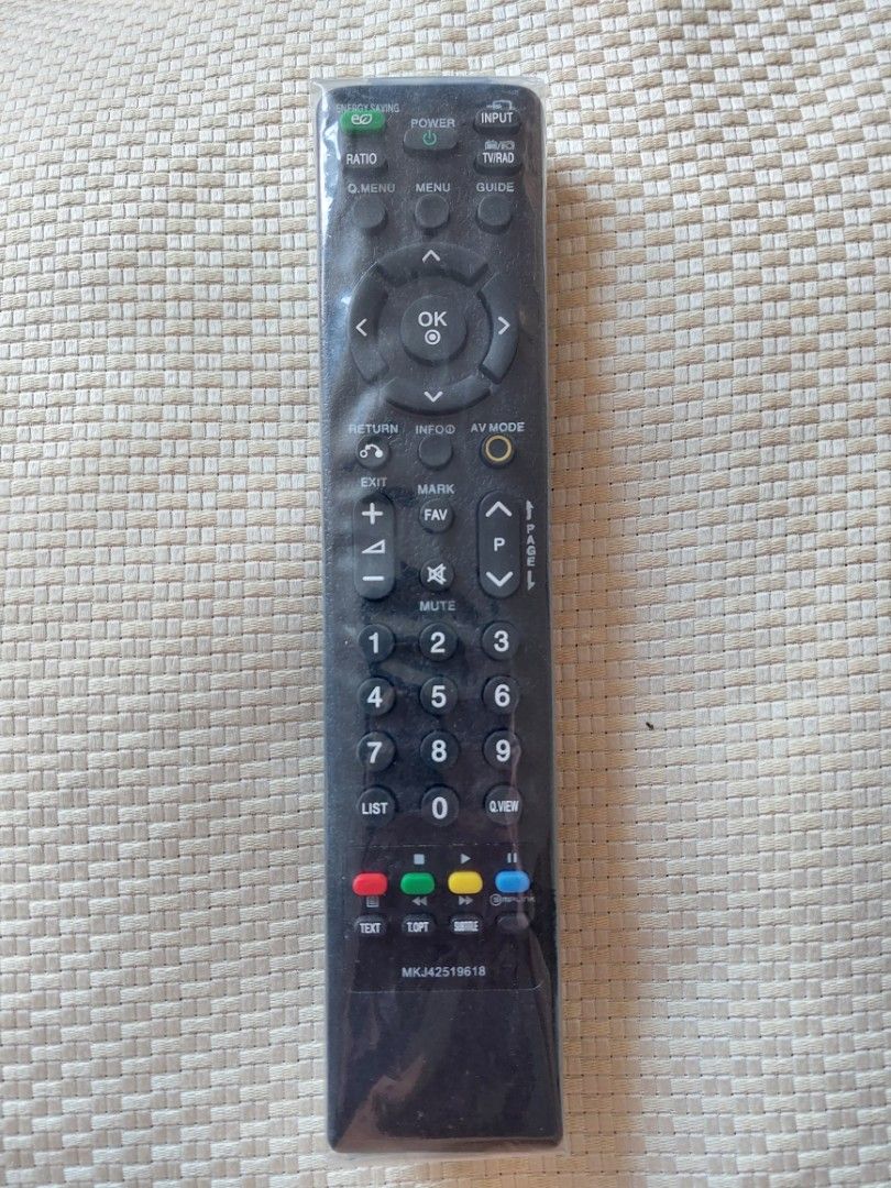 MKJ42519618 TV Remote for LG LED/LCD TVs (Category: TV Parts & Accessories) located in Pasig City. Submitted by 09278778509 (Listing ID 1384489930, Image 1). Description: ✅ Lightly used, fully functional ✅ Model: MKJ42519618 ✅ Works with LG LED or LCD TVs ✅ Replaced my MKJ42519625 ✅ May be compatible with other MKJ425196xx models.