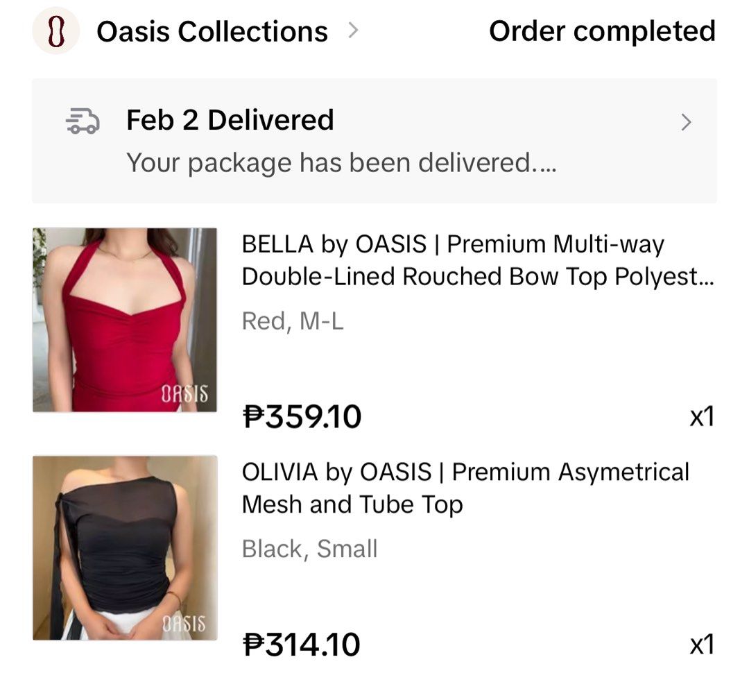 OASIS Bella in Red & Olivia in Black (Category: Others Tops) located in Paranaque City. Submitted by jidelc (Listing ID 1384573407, Image 3). Description: Take both for P400! Never worn outside, just tried it on. Actual prices/sizes in last photo. Message me for inquiries or detailed photos. Shipping c/o buyer :) .