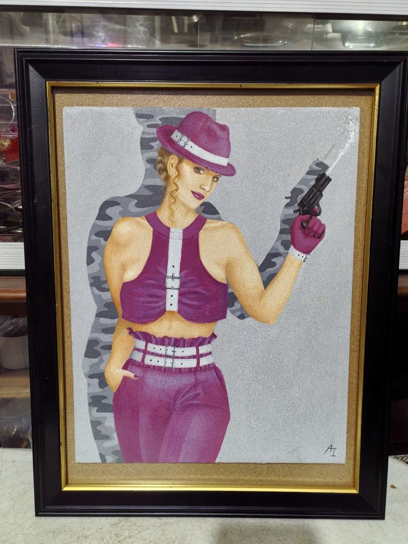 Painting on Paper and Board (Category: Art & Prints) located in Cebu City. Submitted by dudes_villanueva (Listing ID 1384633352, Image 2). Description: Painting on Paper and Board. Media: Could be watercolor or poster color. 📌Wood and Glass frame with initial L13.25x16.75 inch.