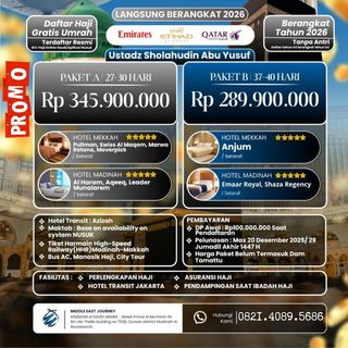 (Kategori: ) berada di . Dikirim oleh umrohplus (ID iklan 1384437155, Gambar 1). Deskripsi: .