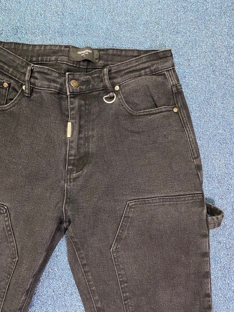 Represent - Carpenter Pants (Category: Jeans) located in Manila. Submitted by Thrifings (Listing ID 1384542161, Image 2). Description: Thigh 12” / 31cm Knee 8.5” / 22.5cm Waist 15” / 39cm Inseam 27” / 69cm Leg Opening 6.5” / 17cm Front rise 13” / 33cm .