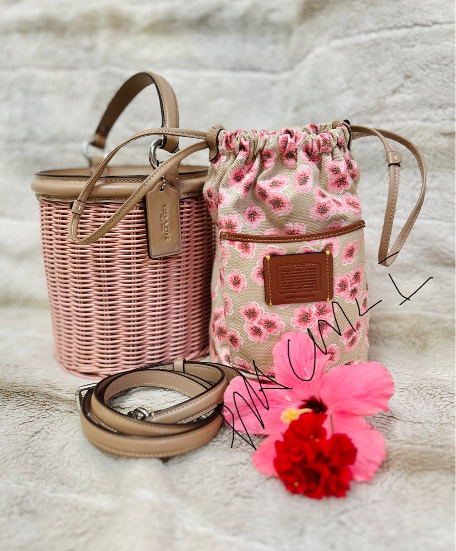 RETAIL COACH BASKET BAG (Category: Cross-body Bags) located in Caloocan City. Submitted by macmloveditems (Listing ID 1384503325, Image 1). Description: Please check the photos (SMALL SIZE/ LIGHT PINK).