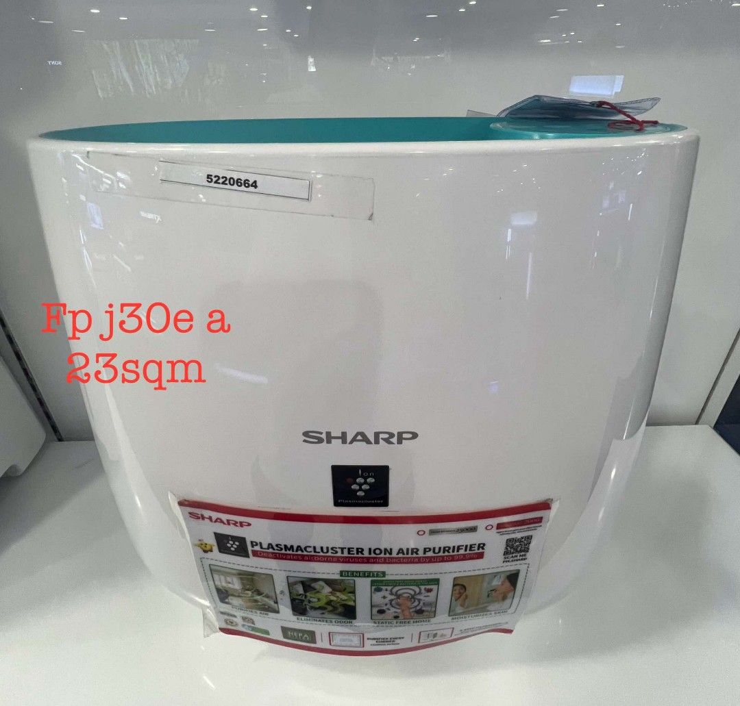 SHARP AIR PURIFIER, WITH HEPA FILTER (HUMIDIFIER AND DEHUMIDIFIER) (Category: Air Purifiers & Dehumidifiers) located in Manila. Submitted by chuck_claros (Listing ID 1384433076, Image 2). Description: SHARP AIR PURIFIER WITH HEPA FILTER DEHUMIDIFIER AND HUMIDIFIER ☑️BRAND NEW FACTORY SEALED UNIT WITH OFFICIAL SALES INVOICE AND WARRANTY 🔻SALE!!! SALE!!! SALE!!!🔻 🔻!!! DISCOUNTED PRICE !!!🔻 ◽(AIR PURIFIER) FP J30E A (23 SQM) - SALE PRICE - 6,390
