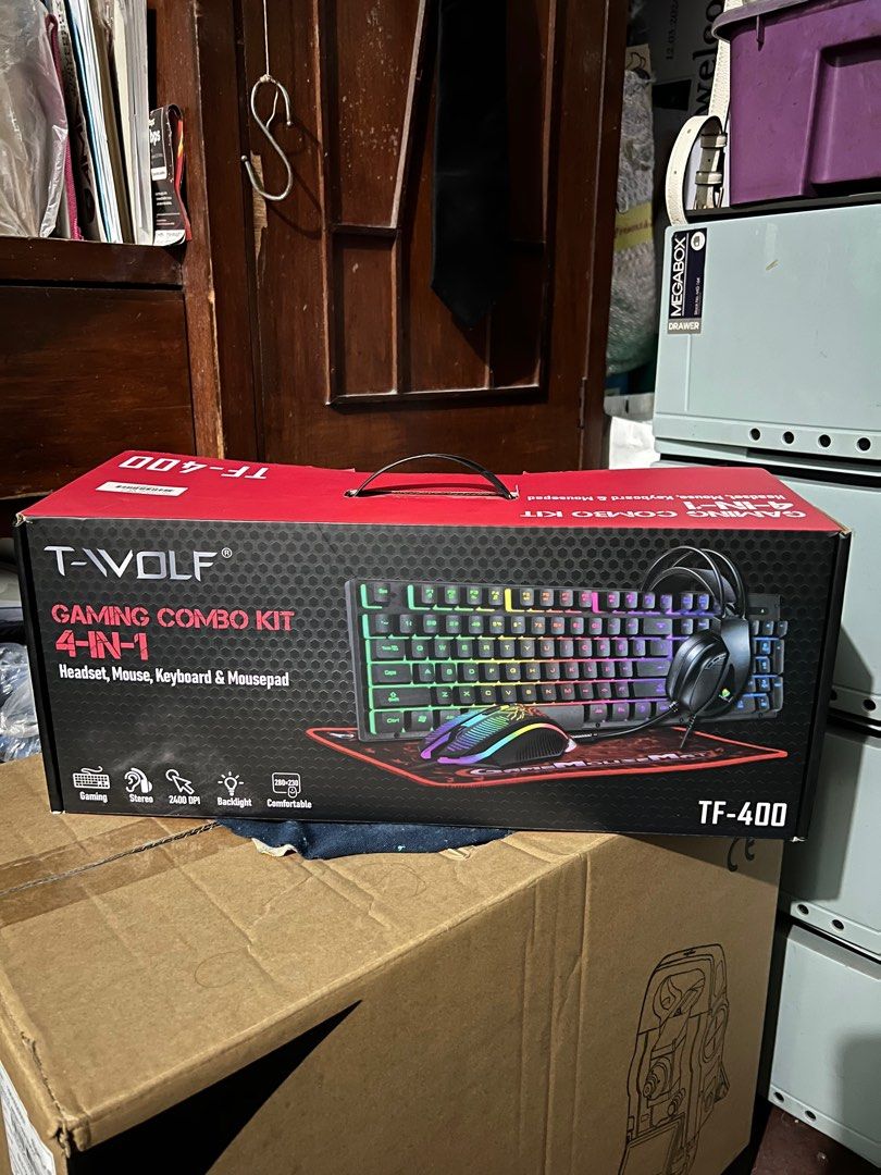 T-WOLF TF400 Gaming Mechanical Keyboard and Mouse only (Category: Other Accessories) located in Pasay City. Submitted by wcmluv (Listing ID 1384615555, Image 1). Description: Mechanical Keyboard - Lightly used Mouse- never been used .