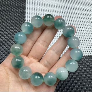 Myanmar Wulan Piaohua Jadeite Crystal Bracelet — Aesthetic Imprint of Collected Heavenly and Earthly Qi 14mm64226447580033110