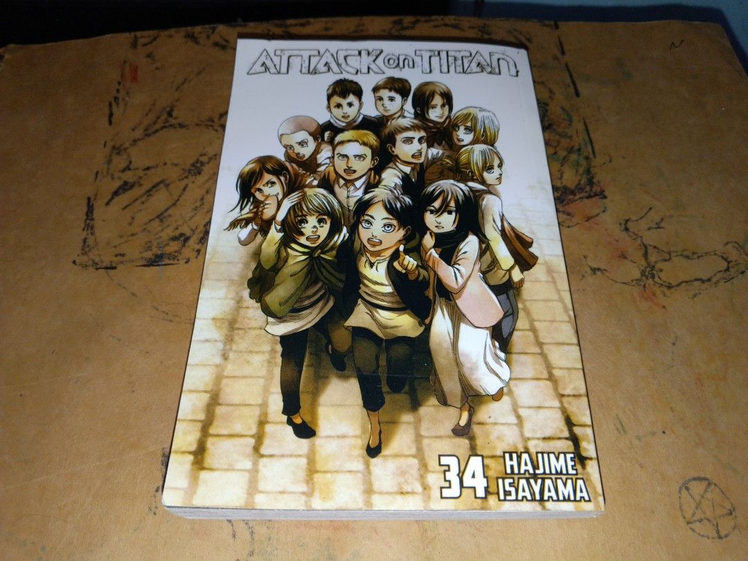 AOT ch.34 (Category: Comics & Manga) located in Taguig. Submitted by Kravein03057 (Listing ID 1389748533, Image 1). Description: ‼️Attack on Titan Manga for sale‼️ ‼️‼️Bootleg print‼️‼️ ₱150.