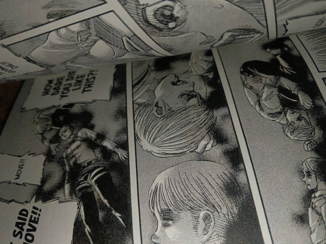 AOT ch.34 (Category: Comics & Manga) located in Taguig. Submitted by Kravein03057 (Listing ID 1389748533, Image 3). Description: ‼️Attack on Titan Manga for sale‼️ ‼️‼️Bootleg print‼️‼️ ₱150.