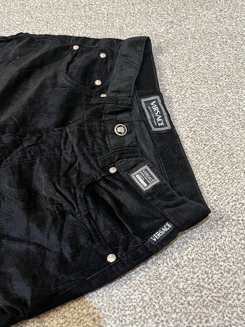 Authentic Versace Couture Corduroy (Category: Luxury Apparel) located in Sindangan. Submitted by boldgem_c9298e (Listing ID 1389673422, Image 1). Description: Authentic Versace Couture Corduroy Excellent Condition Size 28 on tag 28x42 Dimensions No issues 10/10 colorate Color may vary due to lighting Fb acc: Edong Thriftees .