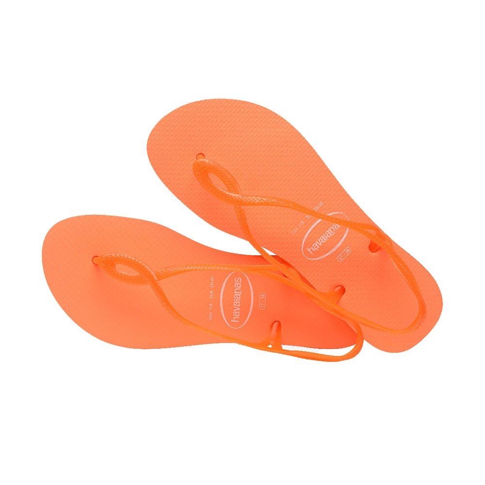 Havaianas Luna Neon Sunset Orange (Category: Slippers and slides) located in Quezon City. Submitted by nekorobin21 (Listing ID 1389709513, Image 2). Description: Original Havaianas Luna Neon Sunset Orange Size: 35-36 Used Once .