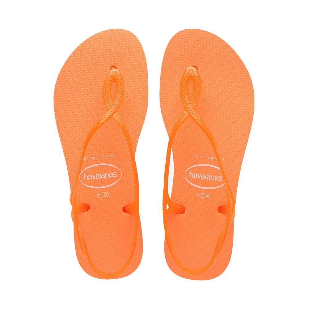 Havaianas Luna Neon Sunset Orange (Category: Slippers and slides) located in Quezon City. Submitted by nekorobin21 (Listing ID 1389709513, Image 3). Description: Original Havaianas Luna Neon Sunset Orange Size: 35-36 Used Once .