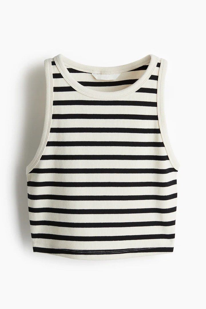 H&M Striped Tank Top Cream/Black (Category: Others Tops) located in Quezon City. Submitted by nekorobin21 (Listing ID 1389716536, Image 1). Description: H&M Striped Tank Top Cream/Black Casual Top Size: Small.