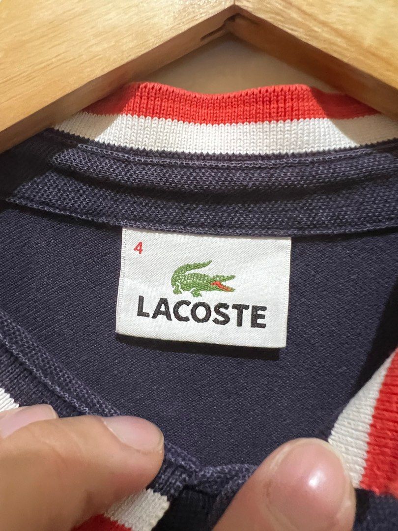 Lacoste Tricolor (Category: Tshirts & Polo Shirts ) located in Quezon City. Submitted by deviljin17 (Listing ID 1389673431, Image 2). Description: For Sale: Lacoste Tricolor From My Collection 🐊 Size 4 on tag Dimes: 18” x 26” Rate: 9/10 📩 Pm for faster transaction .
