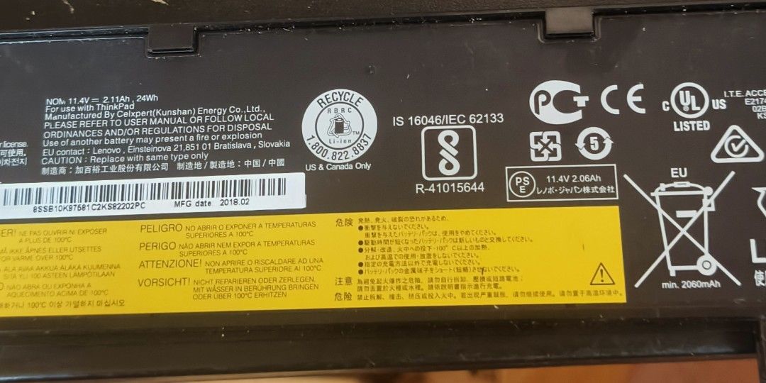 Lenovo Laptop Battery (Category: Computer Parts) located in Pasig City. Submitted by studio11ph (Listing ID 1389688548, Image 1). Description: Lenovo Laptop Li-on Battery MFG Date: 2019 Compatible with T480/T480s Negotiable RFS: Decluttering Pick-up Only: Lynville Residences.