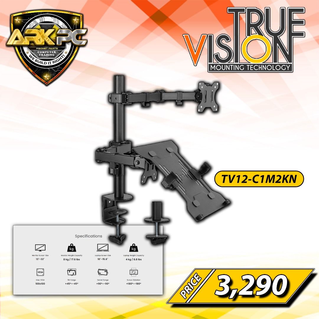 MONITOR MOUNT AND LAPTOP HOLDER (Category: Mounts & Holders) located in Quezon City. Submitted by corrinejil63041 (Listing ID 1389775911, Image 2). Description: MONITOR MOUNT AND LAPTOP HOLDER 📍 TVNBH-7 📍 TV12-T024N 📍 TV12-C1M2KN #ARKPC #MonitorMount #salesalesale 📍 Store Locations: ✅ ARK PC Litex - 14 Litex Road, Commonwealth, QC (beside LBC Litex & Andok’s) ✅ ARK PC Olongapo - 20th St. Corner Caron St., West Bajac Bajac, Olongapo City (Near