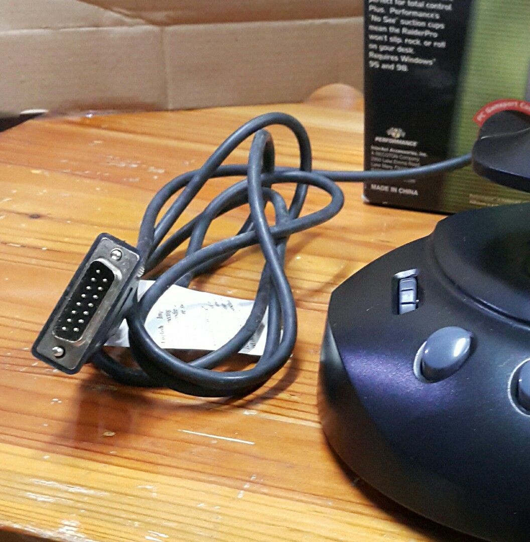 Raider Pro Analog Joystick (for PC) (Category: Controllers) located in Antipolo. Submitted by rlt1870 (Listing ID 1389775948, Image 3). Description: still looks very nice after all these years. well kept. i got this in sta. lucia mall a long time ago cus it looks cool, but barely used it. i realize i was not a flight simulator kind of a guy. im more of a resident evil or tomb raider. so i got a microsoft sidewinder game pad after. Antipolo Rizal.