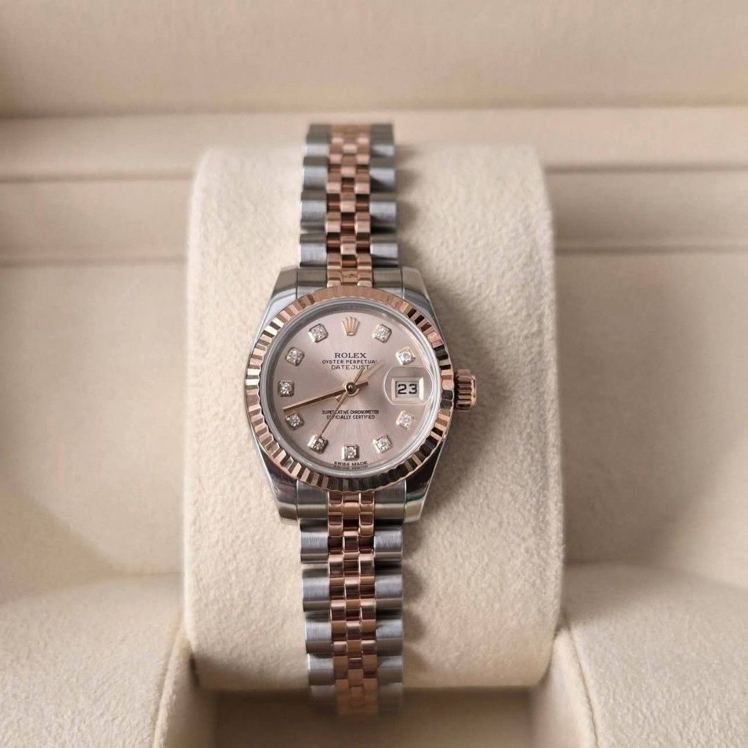 Rolex Datejust 26mm Rose Gold (Category: Luxury Watches) located in Mandaluyong City. Submitted by 88nac (Listing ID 1389767295, Image 1). Description: Rose Gold Datejust 26mm Pink Diamonds 26mm - 628 2015 All complete 9.8/10 condition PM for inquiries.