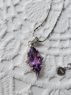 天然紫水晶s925純銀項鍊64218457527041110