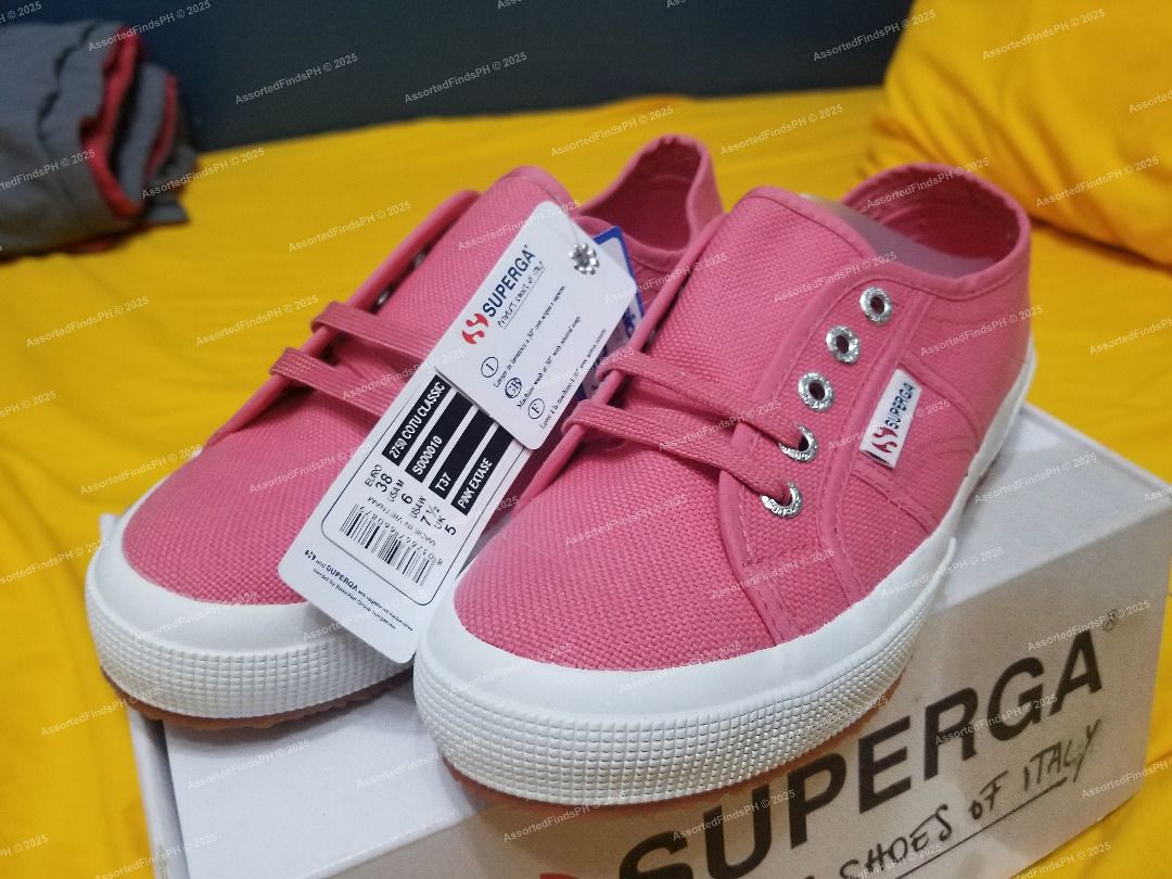 SUPERGA Pink Extase for Women (READ DESCRIPTION) (Category: Sneakers) located in Quezon City. Submitted by assortedfindsph (Listing ID 1389791059, Image 1). Description: "Post will be marked as sold once sold." Selling Superga Women's Shoes for 3k (Fixed) Last price inquiries will be ignored 🌟 Brand-New, Never Worn ✅ 100% Genuine 🇫🇷 Purchased in France (Sent via Balikbayan box) 🎨 Color: Pink Extase 👟 Size: Euro 38 / US W 7 1/2 / UK 5 ❌ Reser