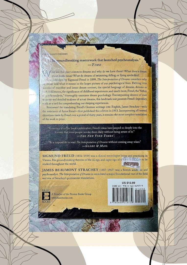 The Interpretation of Dreams (Category: Storybooks) located in San Pedro. Submitted by m.oliquiano (Listing ID 1389740418, Image 2). Description: Reason for selling: declutter Actual photo posted 📷 💳 Gcash Note: *Shipping fee will be charged to the customer. *Kindly settle the payment first before delivery of item..