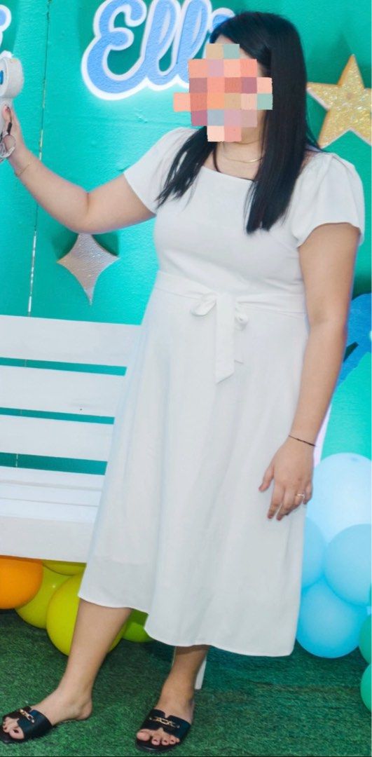 UNICA White Formal Dress (Category: Dresses) located in Quezon City. Submitted by abcdelijah (Listing ID 1389694102, Image 1). Description: Used once sa binyag last Aug 10 Bought in SM for 2299 Size Large but can fit upto XL or 2XL small bust Selling for 1,000 RFS: Declutterring .