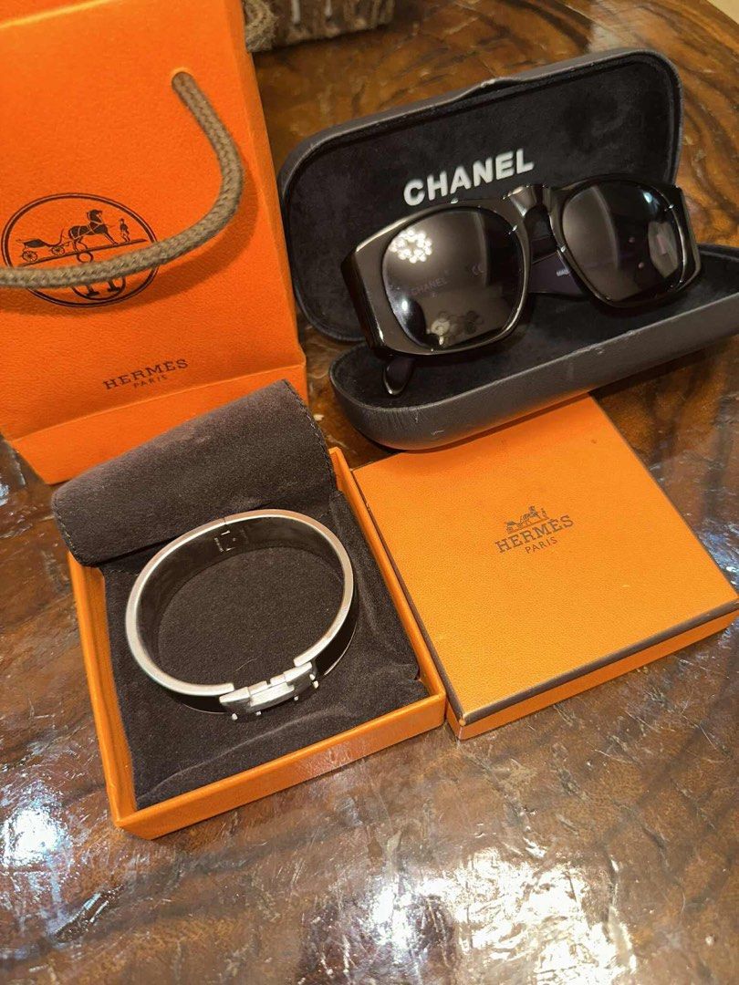 100% Authentic Hermes clic clac and Chanel sunglass (Category: Luxury Accessories) located in Pasig City. Submitted by casambhomedecors (Listing ID 1389980388, Image 1). Description: Free shipping .