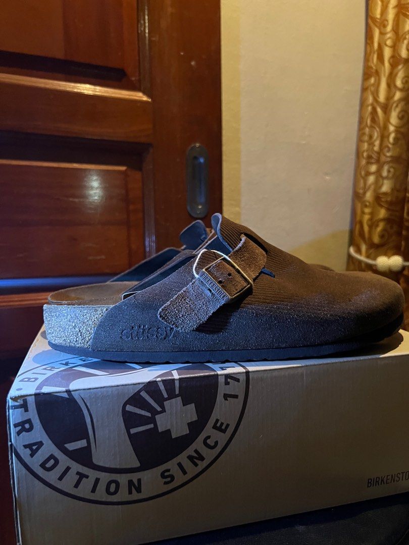 STUSSY BIRKENSTOCKS Birkenstock x Stussy Boston Anthracite Sandals