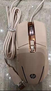 全新HP 滑鼠 G260 有線有聲滑鼠奶茶色/粉色New HP G260 Wired Mouse with Sound (Milk Tea/Pink)